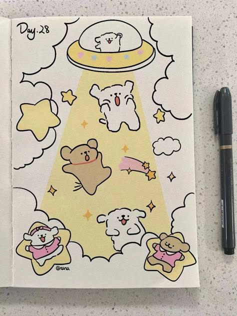 Quotes Aesthetic With Drawing, How To Draw Cute Stickers, Cute Notebook Drawings, Easy Doddleoddle Art, Cute Card Drawings, Cute Aesthetic Drawings, Doddleoddle Art, Stickers Drawing, 달력 디자인