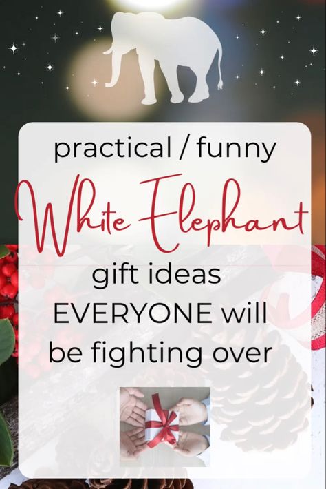 White elephant gift ideas White Elephant Party Decorations, Themed White Elephant Gifts, Teacher White Elephant Gift Ideas, Funny Gift Card Ideas, Funny White Elephant Gifts Diy, Hilarious White Elephant Gifts, Gag Gifts Christmas Funny White Elephant, Cool White Elephant Gifts Ideas, White Elephant Gift Ideas Funny Diy