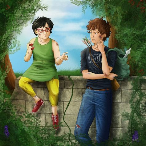 Fanart of Meg and Lester, from Trials of Apollo :) Lester Fanart Percy Jackson, Meg Pjo Fanart, Lester Pjo Fanart, Meg And Lester Fanart, Meg And Apollo Fanart, Meg Mccaffrey And Lester Fanart, Apollo And Meg Fanart, Meg Trials Of Apollo, Trials Of Apollo Fanart Meg