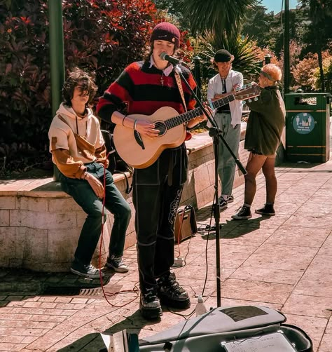 Busking Aesthetic, People In City, Hellhound Oc, People In The City, Jack Johnson, People Watching, A Level Art, Ap Art, Body Reference