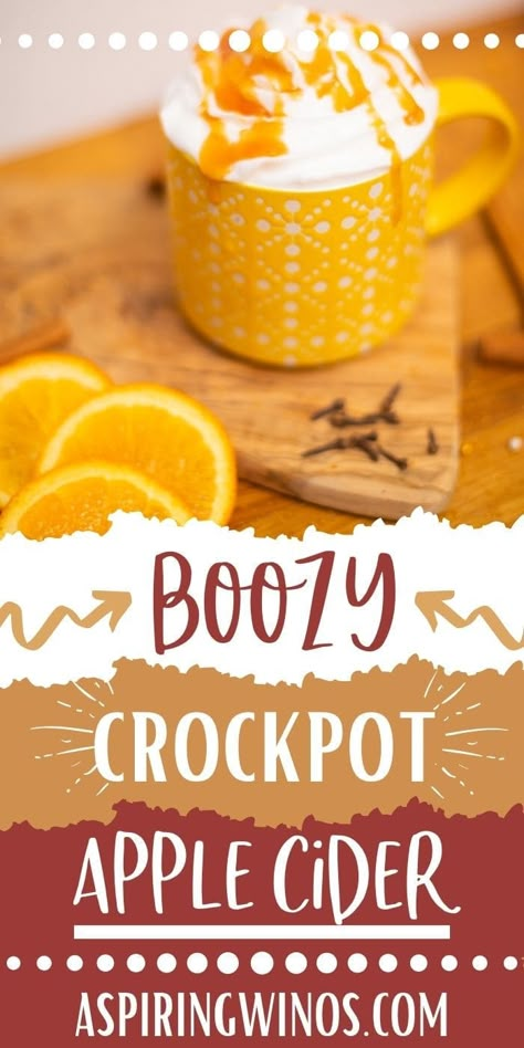 Fall Crockpot Cocktails, Hot Apple Cider Crock Pot Alcohol, Boozy Hot Apple Cider Crockpot, Adult Apple Cider Crockpot, Crockpot Boozy Drinks, Hot Apple Cider With Caramel Vodka, Hot Apple Cider Cocktail Crockpot, Caramel Vodka Apple Cider Crockpot, Apple Cider Alcoholic Drink Crockpot