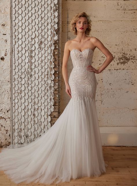 123240 Wednesday - Vintage Wedding Dress Mermaid Wedding Dress With Cape, Wedding Gown With Cape, Sparkly Mermaid Wedding Dress, Karoza Bridal, Calla Blanche Wedding Dress, Blanche Wedding Dress, Glamorous Wedding Dress, Calla Blanche, Sparkly Wedding Dress