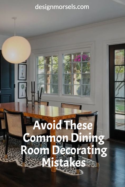 Avoid These Common Dining Room Decorating Mistakes Rejuvenation Dining Room, Dining Room With Dark Floors, Modern Parisian Dining Room, Mismatched Decor, Modern Formal Dining Room, Traditional Dining Room Decor, Modern Vintage Dining Room, White Kitchen Dark Floors, Parisian Dining Room