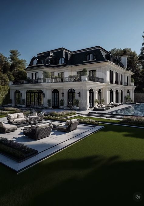 Dream House Pictures, White Mansion, Mansion Aesthetic, Dream House Aesthetic, Mansion Exterior, Dream Mansion, Dream Life House, Fancy Houses, Modern Mansion