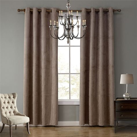 Modern Ready Made Curtain Suede Solid Color Finished Curtain Living Room Curtain (Two Panels) Bay Window Curtains, Bedroom Drapes, Cheap Curtains, Plain Curtains, Curtain Room, Curtains Living, Custom Drapes, Thermal Curtains, Beautiful Curtains