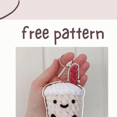 Bubble Tea Crochet Pattern Free, Bubble Tea Amigurumi, Free Boba Crochet Pattern, Crochet Boba Tea Keychain Free Pattern, Crochet Boba Pattern, Bubble Tea Crochet Pattern, Boba Tea Crochet Pattern Free, Boba Tea Crochet Pattern, Boba Crochet Pattern Free