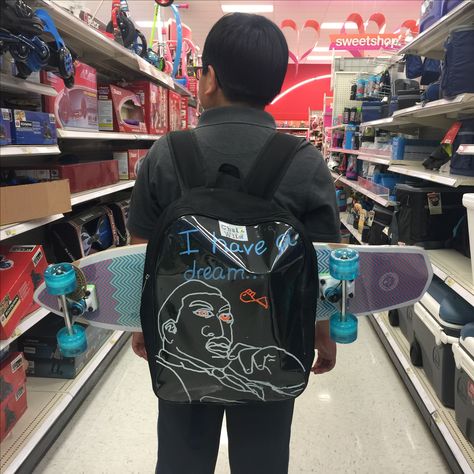 For skaters who are artistic. They can create art on the go with ChalkWild erasable backpack that also can be used to stow their skateboard when not in used Skateboard Bag, Skateboard Backpack, Skateboarder, Create Art, Bagpack, Vera Bradley Backpack, Creating Art, Travel Bag, The Go