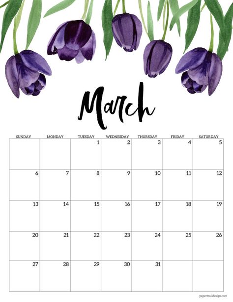 2022 March calendar page free printable with a floral design. Create a custom planner for free with these printable calendar month pages. Paper Trail Design, March Calendar, 2020 Calendar Template, Flower Calendar, Printable Calendar 2020, Design Calendar, Family Organization, Calendar March, Trail Design