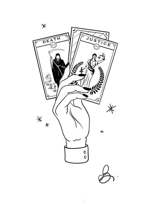 Hand Holding Tarot Card Tattoo, Justice Tarot Tattoo, Hand Holding Tarot Card, Justice Tarot Card Tattoo, Holding Cards Tattoo, Hand Holding Cards Tattoo, Tarot Card Justice, Tarot Cards Tattoo, Witchy Logo