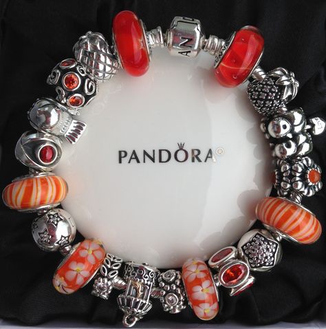 My Pandora Orange Birds and Pineapples Orange Pandora Bracelet, Pineapple Fashion, Pandora Travel, Orange Birds, Pandora Bracelet Designs, Orange Bracelet, Orange Bird, Bracelet Ideas, Strand Bracelet