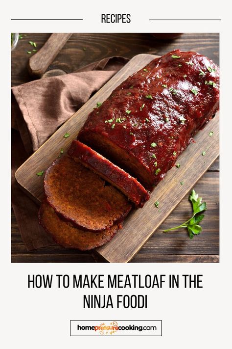 See the ultimate Ninja Foodi hack for meatloaf lovers! Learn how to make mouthwatering meatloaf in your Ninja Foodi with this easy-to-follow recipe. Elevate your dinner game with this delicious twist on a classic dish. Visit homepressurecooking.com for the full recipe and step-by-step instructions. Your taste buds will thank you! Applesauce Meatloaf Recipe, Meatloaf Temperature, Easy Ninja Foodi Recipes, Weight Watchers Meatloaf Recipe, Venison Meatloaf, Ninja Foodi Recipes, Perfect Meatloaf, London Broil Recipes, How To Make Meatloaf