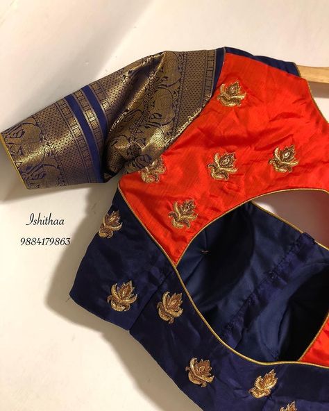 Blouse Designs Back Side, Blouse Designs Back, Paithani Blouse Design, Cotton Blouse Design, Pattu Saree Blouse Designs, Saree Blouse Neck Designs, New Blouse Designs, Sari Blouse Designs, Blouse Designs Indian