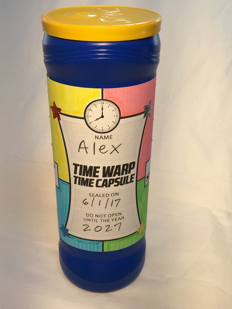 Time Warp Time Capsule -- Day 4 #VBScraft at #TimeLab Time Travel Decorations Vbs, Time Travel Crafts For Kids, Time Travel Crafts, Time Travel Decorations, Time Machine Decorations, Vacation Bible School Crafts, Vbs Craft Ideas, Time Capsule Kids, Science Lab Decorations