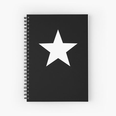 Get my art printed on awesome products. Support me at Redbubble #RBandME: https://www.redbubble.com/i/notebook/Black-Border-White-Star-by-Bumblefuzzies/57766133.WX3NH?asc=u Emo School Supplies, Dark School Supplies, Emo Notebook, Black School Supplies, Black And White Notebook, Star Journal, Star Notebook, Black Notebook, Notebook School