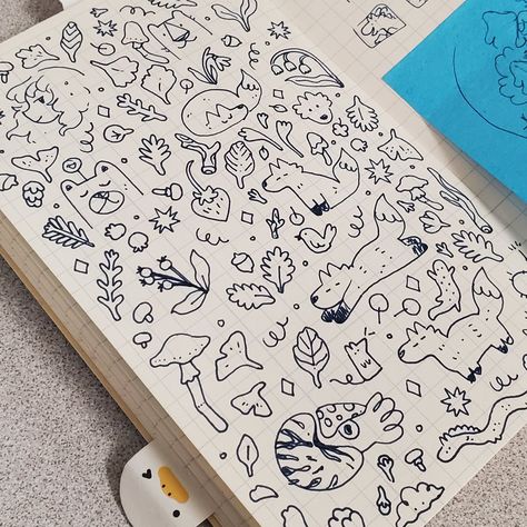 Page Fillers Drawings, Page Fillers, Creative Doodles, Mini Sketchbook, Doodle Page, Sea Life Art, Sketchbook Art Journal, Bullet Journal Art, Sketchbook Inspiration