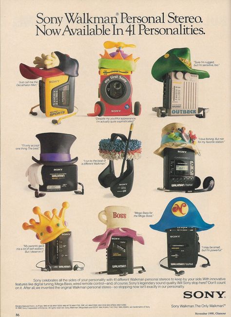 magasin archive on Twitter: "sony walkman ad (1990) https://t.co/8frrPDwU2X" / Twitter Walkman Aesthetic 80s, 90s Walkman Aesthetic, Sony Walkman Aesthetic, Sony Advertising, Walkman 90s, 80s Advertisements, 2000s Website, Walkman Aesthetic, 1980s Ads