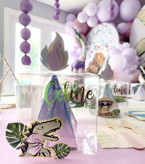 Dinosaurs and Paleontologists | CatchMyParty.com Paleontologist Party, Dinosaurs Birthday Party, Dinosaurs Birthday, Hanging Balloons, Girl Dinosaur Birthday, Girls 3rd Birthday, Dinosaur Birthday Party Decorations, Dinosaur Photo, Dinosaur Cookies