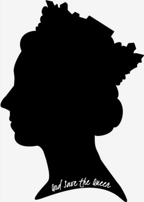 Queen Silhouette, Elizabeth London, Queen Elizabeth Birthday, British Tea Party, The Queen Elizabeth Ii, British Party, British Values, God Save The Queen, World Thinking Day