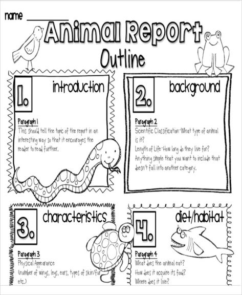 Animal Report Template (6) - TEMPLATES EXAMPLE | TEMPLATES EXAMPLE Grade Template, Animal Report Template, Animal Report, Booklet Template, 2nd Grade Writing, Book Outline, First Grade Writing, Nonfiction Writing, Paragraph Writing