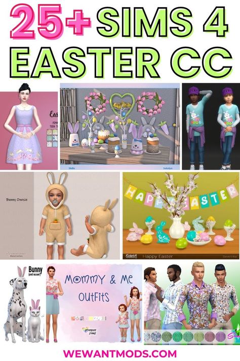 sims 4 easter cc Sims 4 Cc Easter Decor, Sims 4 Cc Easter, Sims 4 Spring Cc, Sims 4 Easter, Easter Clothing, Easter Clothes, Sims 4 Gameplay, Spring Clothing, Bunny Outfit