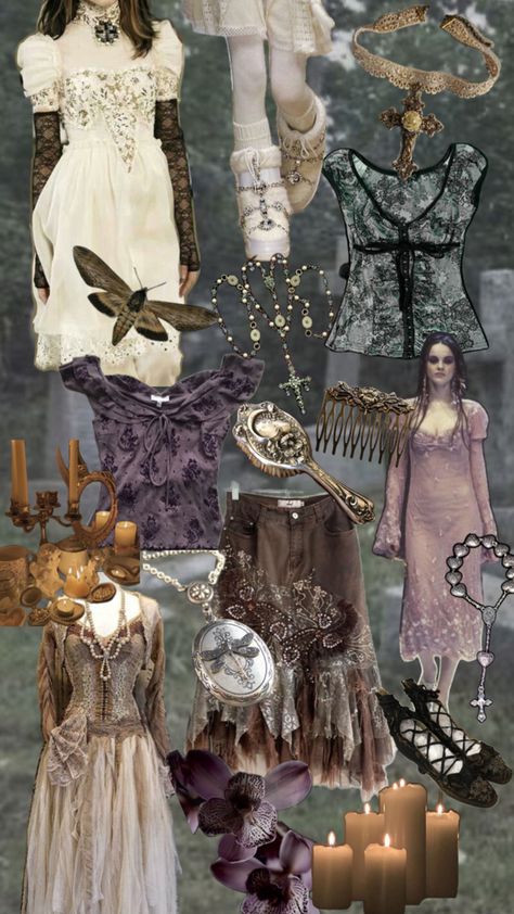 coquette grandma creepy fairy whimsigioth Modern Fairy Aesthetic Clothes, Modern Fairy Aesthetic, Dark Fairy Outfit, Fairy Aesthetic Clothes, Adventure Clothes, Faire Outfit, Coquette Whimsigoth, Maximalist Outfits, Modern Fairy