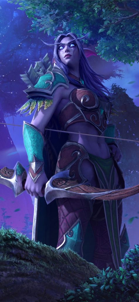 World Of Warcraft Wallpaper Iphone, Night Elf Art, Nature Elf, Fantasy Archer, Fantasy Flag, Tyrande Whisperwind, World Of Warcraft 3, Night Elves, World Of Warcraft Game