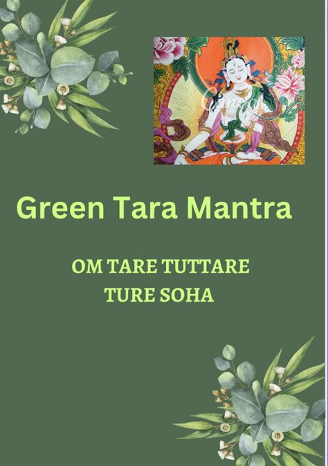 The Green Tara mantra, Om tara tuttare ture soha, is one of the most often recited in Tibetan Buddhism and is utilised as a protective veil when practitioners encounter physical or emotional difficulties.#Manifestation#happiness#adundance#LOA#PowerofAttraction Green Tara Maa, Manifestation Happiness, Mother Universe, Tara Mantra, Green Tara Mantra, Maa Tara, Goddess Hekate, Buddhism Wallpaper, Tara Goddess