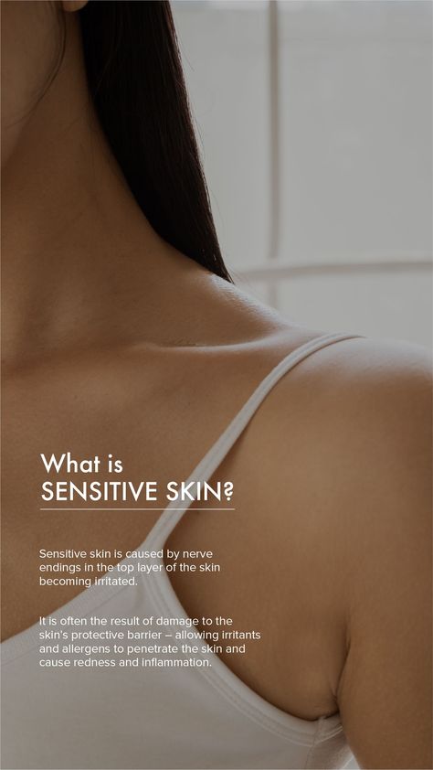 Sensitive skin is caused by nerve endings in the top layer of the skin becoming irritated. Beauty Skin Quotes, Esthetician Marketing, Skin Facts, Instagram Branding Design, Instagram Feed Planner, Skin Care Business, Skin Advice, Skincare Quotes, Instagram Template Design