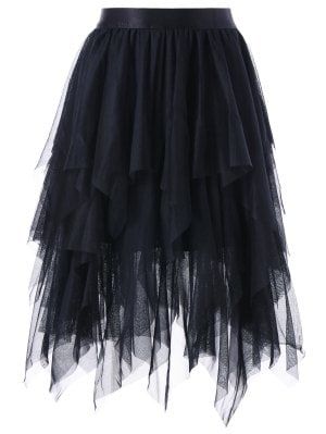 Knee Length Tulle Skirt, Double Layer Skirt, Womens Tulle Skirt, Skirt Asymmetrical, Skirt Tulle, Tulle Skirt Black, Layer Skirt, Fairy Skirt, Tulle Skirts