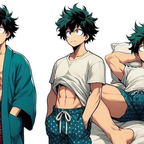 Deku Abs Fan Art, Deku Muscles, Izuku Midoriya Casual Clothes, Mha Sleeping, Deku Gyat, Hot Deku Fanart, Deku Outfit, Adult Deku, Midoria Izuku Art