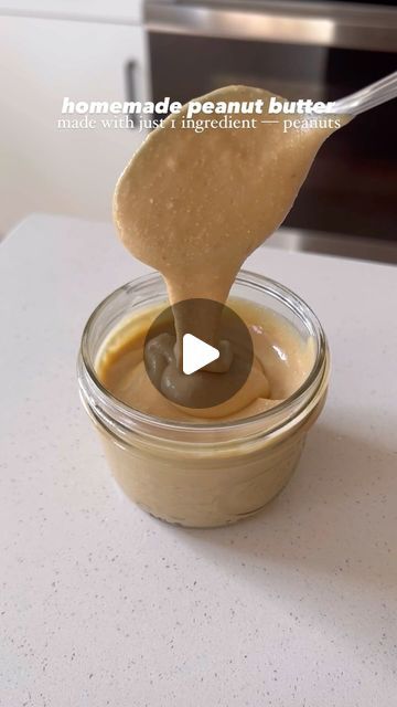 Ruth Anne Bigley on Instagram: "homemade peanut butter made with just 1 ingredient — peanuts!

ingredients:
•1lb (16oz) dry roasted peanuts (or raw, see notes)

instructions:
1. add the peanuts to your food processor and process for 5 minutes, or until smooth and creamy. i like to pause the food processor halfway through and scrape down the sides as needed.
2. add the peanut butter to a sealed container and store in the fridge or pantry for 2-3 weeks.

notes:
•feel free to add some sweetener, salt, and/or vanilla extract to the peanut butter for more flavor. i recommend at least adding some salt if you use unsalted peanuts. 
•i use a 14-cup food processor. if you use a smaller one you may need to process the peanut butter for a longer time.
•if your food processor gets too hot while proces Homemade Nut Butter, Raw Peanuts, Cup Food, Homemade Peanut Butter, The Peanuts, Peanut Butter Recipes, Roasted Peanuts, Food Processor, Nut Butter