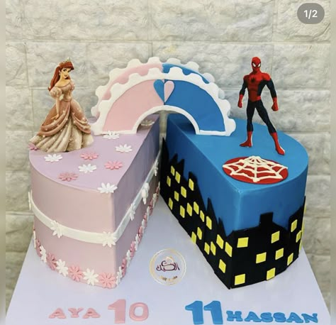 Sixth Birthday Cake, Double Cake, Double Birthday Parties, Modern Birthday Cakes, Fairy Birthday Cake, Twin Birthday Cakes, Boys First Birthday Cake, Prince Cake