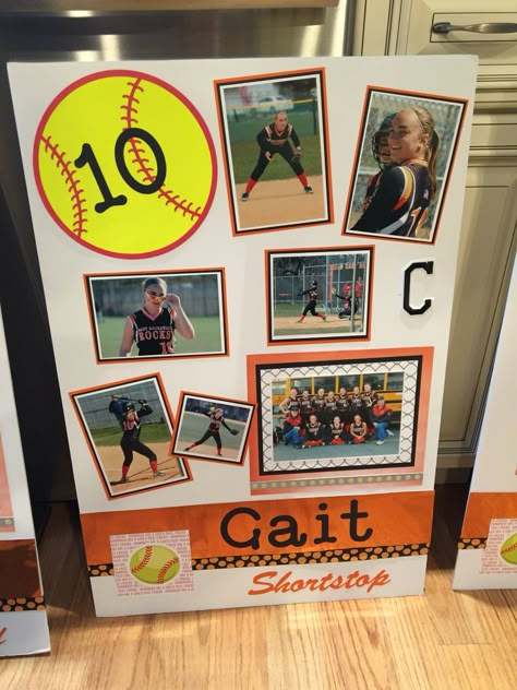 Softball senior gifts. Senior Softball Board Ideas, Softball Senior Board Ideas, Senior Day Posters Softball, Senior Posters Softball, Softball Senior Board, Softball Senior Poster Ideas, Senior Poster Board Ideas Softball, Softball Senior Night Ideas Posters, Softball Senior Posters