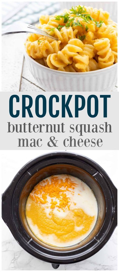 Butternut Squash Crockpot, Squash And Lentils, Best Mac And Cheese Recipe Easy, Comfort Food Vegetarian, Crockpot Butternut Squash, Butternut Squash Mac Cheese, Mac And Cheese Healthy, Squash Mac And Cheese, Butternut Squash Mac