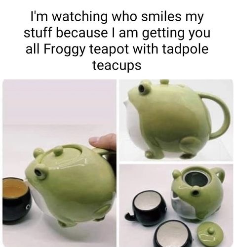 Frog Tea, Frog Mug, Frog Pictures, Frog Art, Frog And Toad, My Stuff, Cute Frogs, Tea Pot, Frogs