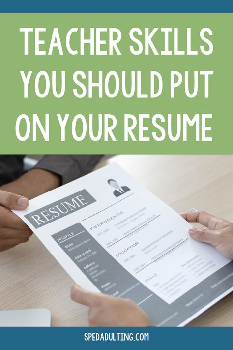 Teacher Resume Skills, Teacher Skills List, Resume For Teachers Leaving Teaching, Jobs For Former Teachers, Teacher Skills, Teaching Resume Examples, Teacher Resume Template Free, Elementary Teacher Resume, Resume Skills List