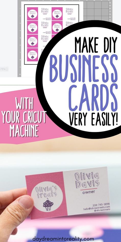 Craft Business Cards Ideas Design, Making Business Cards, How To Make A Business Card, Cute Business Cards Templates, Diy Business Cards Homemade, Business Card Design Ideas Templates, Business Card Ideas Design, Small Business Cards Ideas, Cricut Business Cards