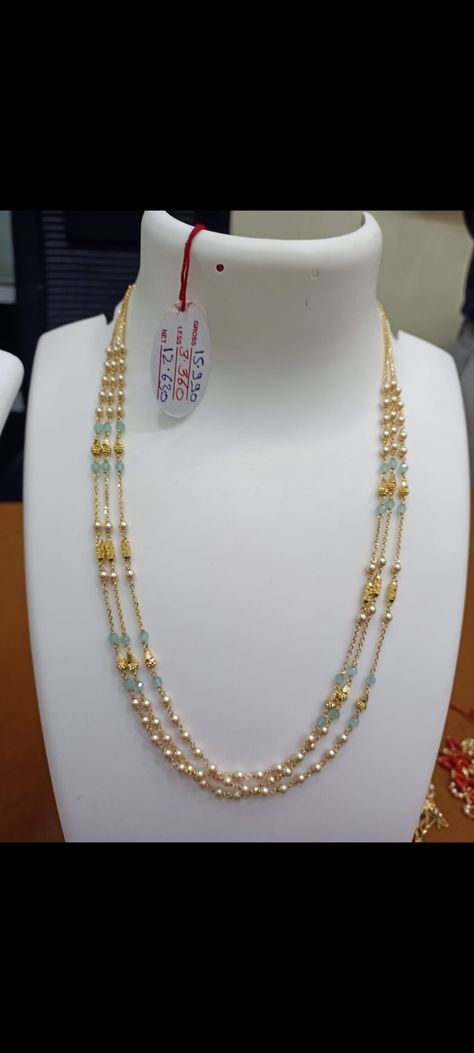 Gold Beads Earrings Indian, 2 In 1 Kasulaperu, Small Pearl Chains Indian Gold, Beeds Chain Designs With Locket, Light Weight Beads Gold Jewellery, Beeds Chain Designs, Light Weight Kasulaperu Designs, Pearl Chain Designs In Gold, Light Weight Gold Jewellery Indian