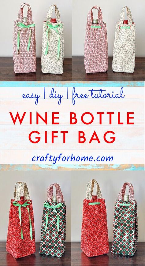 Red and green flannel fabric for wine bag. Felt Wine Bag Pattern, How To Make Wine Bottle Bags, Cloth Wine Bottle Bags Diy, Diy Wine Bottle Bag Sewing Patterns, How To Make A Wine Bottle Gift Bag, Sewing Wine Bottle Bag, Wine Carrier Bag Free Pattern, Wine Gift Bags Diy Free Pattern, Diy Wine Gift Bag