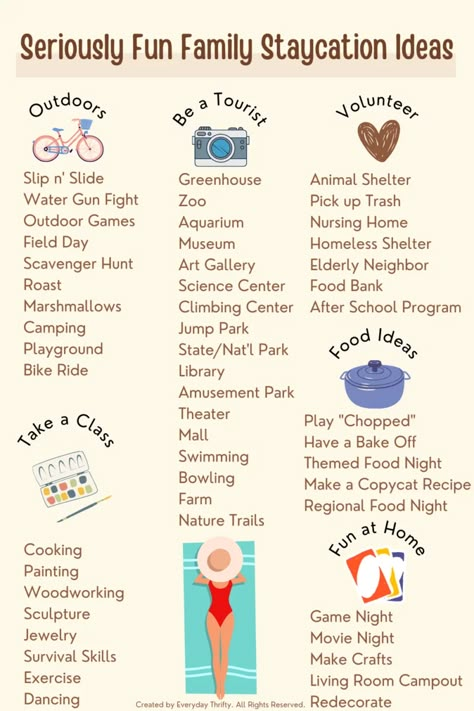 66+ Awesome Staycation Ideas For Families In 2023 - Everyday Thrifty Staycation Ideas, Fun Indoor Activities, Health Plus, Things To Do At Home, Christmas On A Budget, Something To Remember, Indoor Activities For Kids, Indoor Fun, After School Program