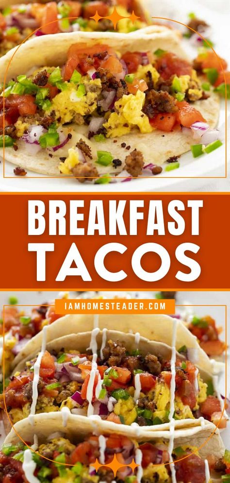 Best Breakfast Tacos Recipes, Taco Meat Breakfast Recipes, Healthy Breakfast Tacos Meal Prep, Breakfast Tacos With Corn Tortillas, Baked Breakfast Tacos, Breakfast Taco Sauce, Mexican Breakfast Tacos Recipes, Breakfast Tacos Sausage, Walking Breakfast Tacos