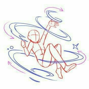 Space Poses Reference, Floating Body Drawing, Floating In Space Pose, Person Floating In Space, Floating Body Reference, Comet Drawing, Poses Magic, Space Pirates, Couple Drawing