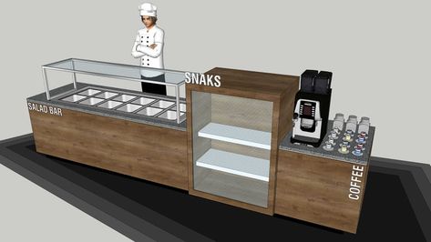 Kiosk Plan Architecture, Salad Bar Design, Warehouse Reception, Furniture Details Drawing, Restaurant Business Plan, Snack Display, Crockery Cabinet, Interior Design Sketchbook, Cafe Counter