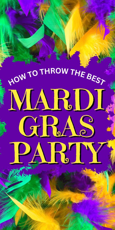 How to throw a Mardi Gras party (including how to decorate for Mardi Gras) Mardi Gras 40th Birthday Party, Fat Tuesday Party Ideas, Marti Gras Theme Party, Mardi Gras Decorations Ideas, Diy Mardi Gras Decorations, Mardi Gras Games, Mardi Gras Theme Party, Mardi Gras Birthday Party, Mardi Gras Appetizers