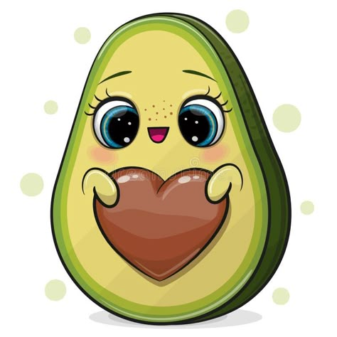 Avocado with heart-shaped bone isolated on a white background vector illustration Birthday Scrapbook Layouts, Cartoon Avocado, Cartoon Rat, Avocado Cartoon, Coffee Cartoon, Cartoon Whale, Rainbow Cartoon, Lion Drawing