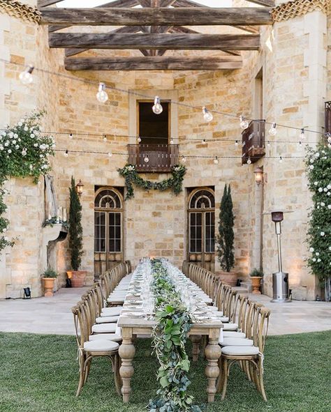 And the reception was just as beautiful as the ceremony for @alysscampanella and @torrancecoombs Sunstone Wedding this past weekend. We still can't believe it's over! Link in bio for more pics. Full spread in @theknot magazine coming out in August! Planning & Design by: @cakeandpunch_ Photo by: @thewhywelove Florals by: @altflowers Table by: @archiverentals & @otisandpearl Venue: @sunstonewinery Tuscan Wedding Theme, Tuscan Wedding, Table Set Up, Tuscan Style, Tuscany Wedding, Long Table, Wedding Goals, Wedding Destination, Italian Wedding