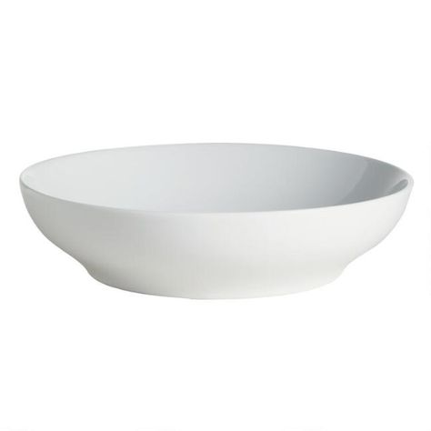 White Porcelain Spin Pasta Bowl Set Of 4 - v1 Clean Table, Pasta Bowl Set, Pasta Bowl, Kitchen Dinnerware, Everyday Meals, Pasta Bowls, World Market, Place Settings, Versatile Style