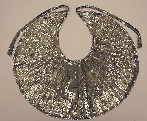 Collar  1925-39 Diy Sequin, Sequin Art, Sequin Collar, Ruff Collar, Necklace Collar, Costume Institute, Creation Couture, Gold Sequin, Pan Collar