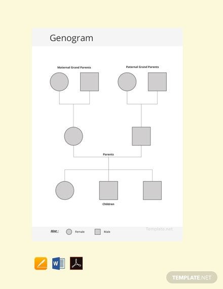 FREE Basic Genogram Template - PDF | Word (DOC) | Apple (MAC) Pages Family Genogram, Genogram Template, Free Family Tree Template, Scrape Booking, Free Planner Templates, Numbers Template, Teaching Character, Habit Tracker Bullet Journal, Bullet Journal Mood Tracker Ideas