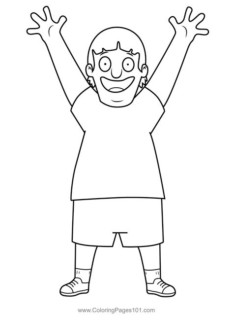 Gene Belcher Bob's Burgers Coloring Page Bobs Burgers Coloring Pages, Bobs Burgers Drawing, Gene Belcher, Burger Drawing, Sticker Pictures, Burger Cartoon, Bobs Burger, Diy Nails Stickers, Tina Belcher